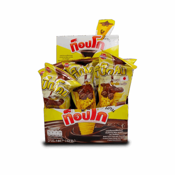 Topco Cone Wafer Choco Custard Cream Cereal 144G Box