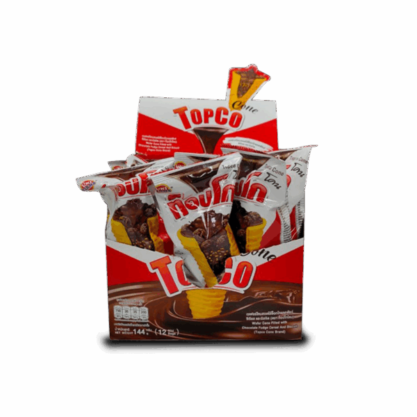 Topco Cone Wafer Choco Fudge Cereal 144G Box